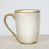 Ivory Ceramic Mug and Crescent Plate Set